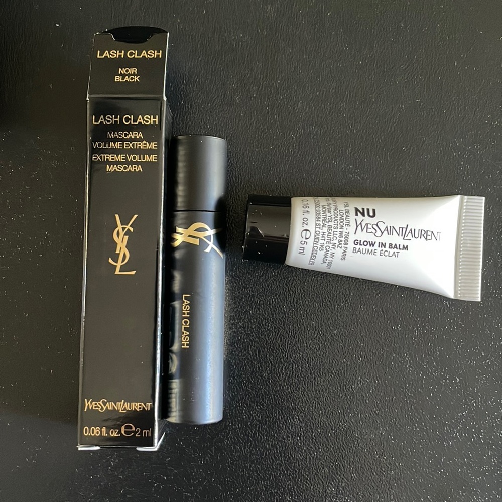 YSL Yves Saint Laurent minis: Lash Clash Extreme Volume Mascara, Nu Flow in Balm